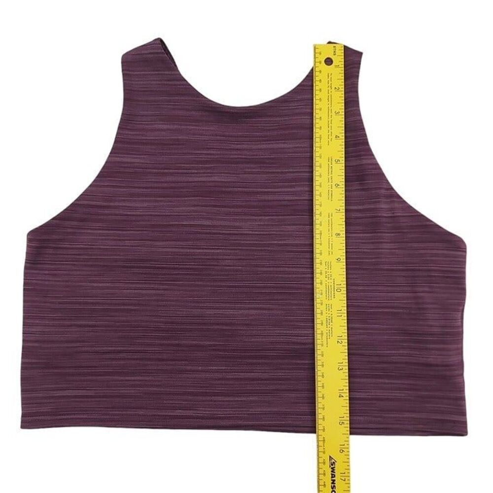 Athleta Space Dye Crop Top Womens XL Purple Marled Racerback Gym Performance - Picture 11 of 12